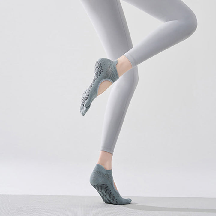 Olivenorma Multi-Sport Five-Toe Non-Slip Socks with Open Side Women's Yoga Socks - Turquoise Blue & Full Toe - 10 Pairs - image 11