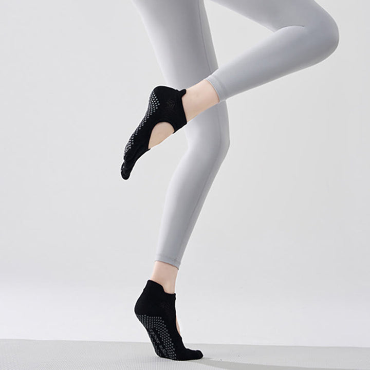 Olivenorma Multi-Sport Five-Toe Non-Slip Socks with Open Side Women's Yoga Socks - Gem Black & Full Toe - 10 Pairs - image 16
