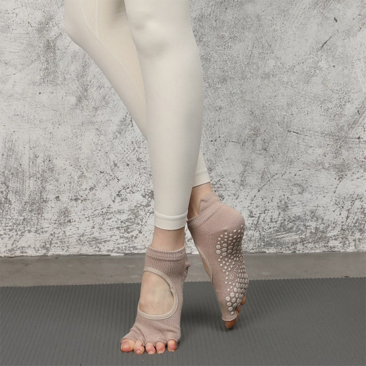 Olivenorma Multi-Sport Five-Toe Non-Slip Socks with Open Side Women's Yoga Socks - Gentle Khaki & Open Toe - 10 Pairs - image 24