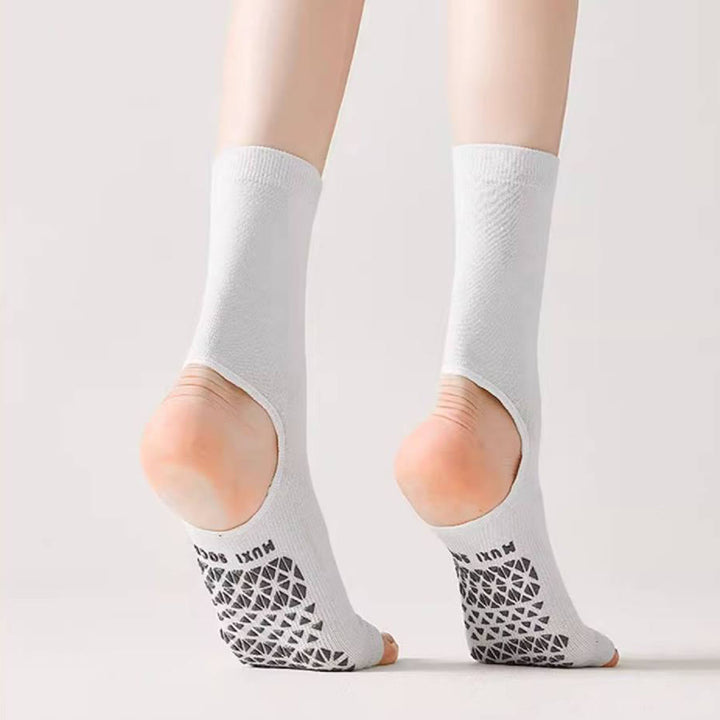 Olivenorma Breathable Mid-Calf Non-Slip Socks with Open Toe & Heel Women's Yoga Socks - image 5