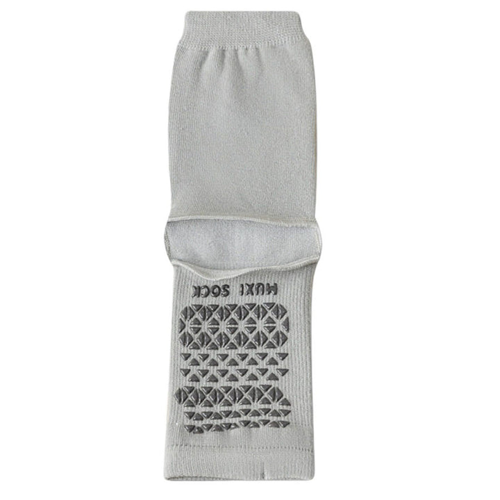 Olivenorma Breathable Mid-Calf Non-Slip Socks with Open Toe & Heel Women's Yoga Socks - Gray - 10 Pairs - image 8