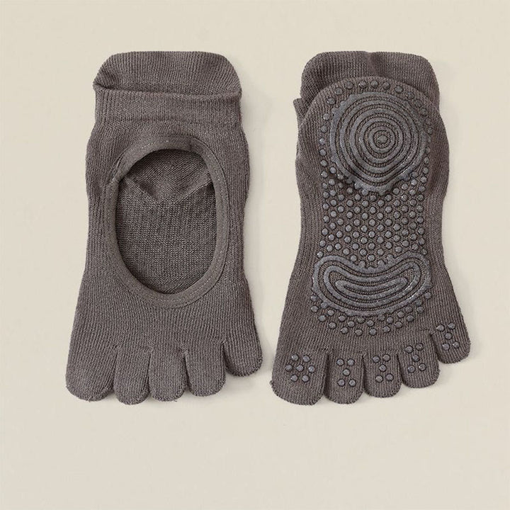 Olivenorma Professional Anti-Slip Five-Toe Socks for Pilates & Jump Rope Women's Yoga Socks - Dark Gray - 10 Pairs - image 2