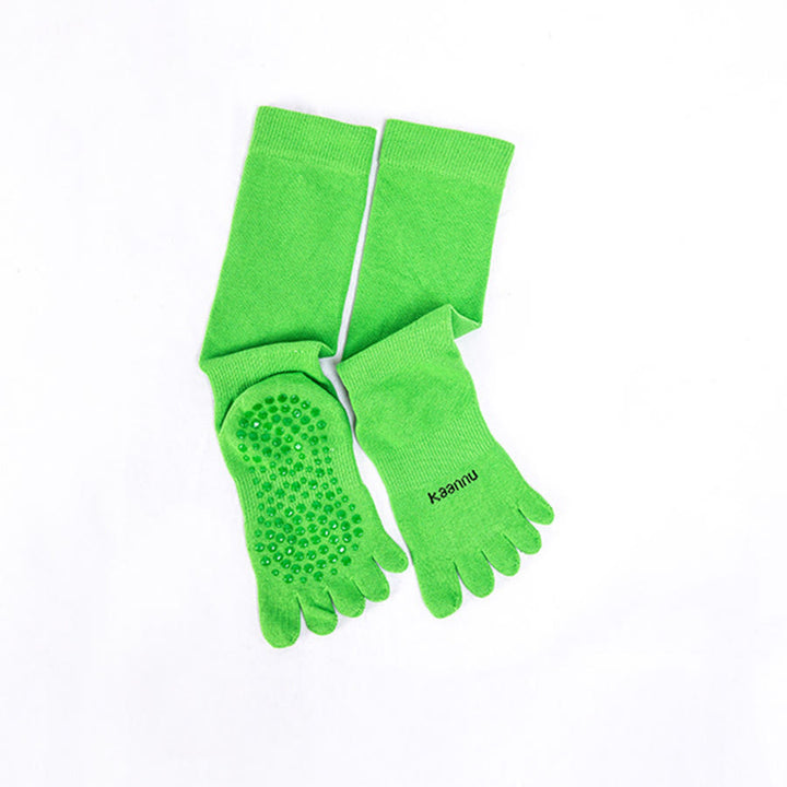 Olivenorma Knee-High Five-Toe Non-Slip Grip for Warmth & Stability Women's Yoga Socks - Grass Green - 10 Pairs - image 13