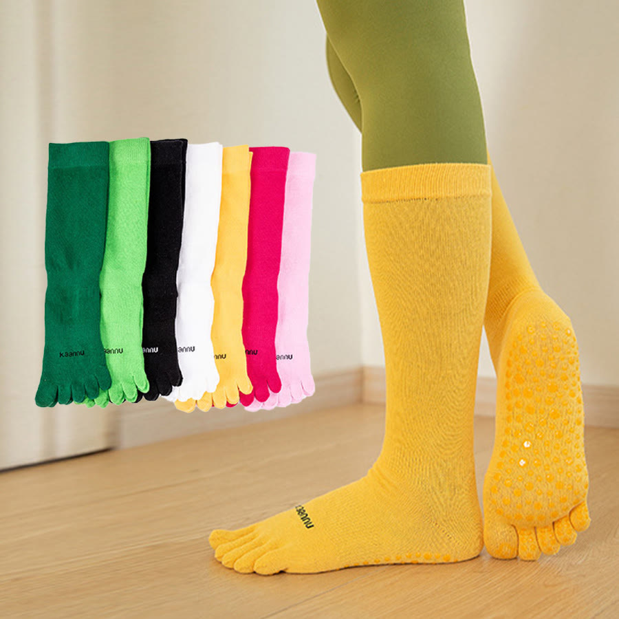 Olivenorma Knee-High Five-Toe Non-Slip Grip for Warmth & Stability Women's Yoga Socks - image 1