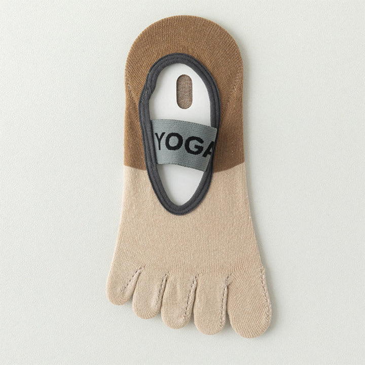 Olivenorma Low-Profile Five-Toe Non-Slip Socks for Yoga Pilates & Dance Women's Yoga Socks - Khaki - 10 Pairs - image 8