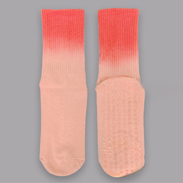 Olivenorma Gradient Color Crew Length Non-Slip Silicone Full Sole Traction Women's Yoga Socks - Pink - 10 Pairs - image 25