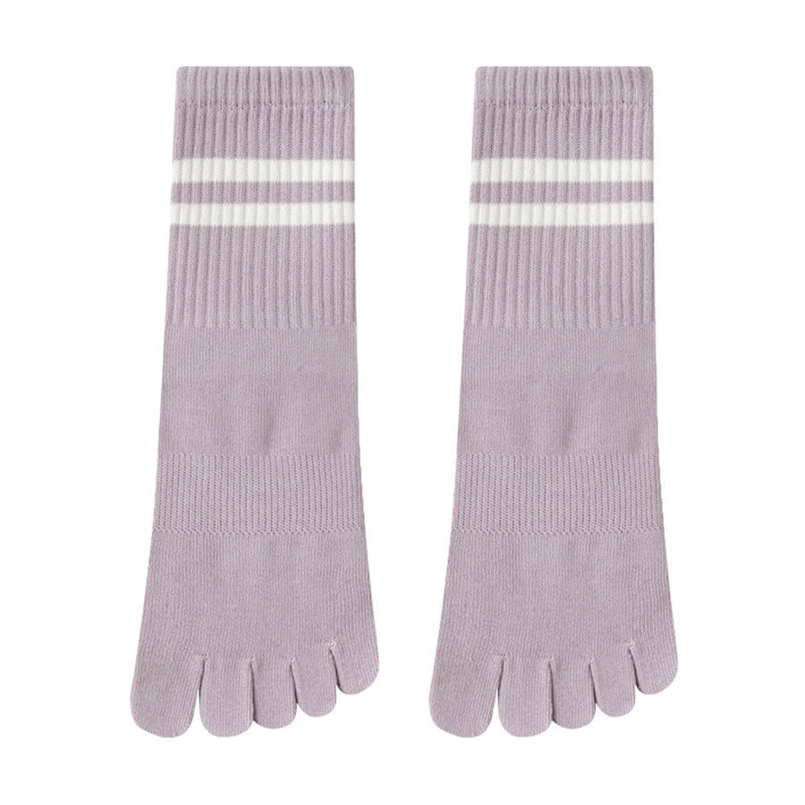 Olivenorma Full Sole Silicone Grip Cushioned Elastic Knit Crew Length Women's Yoga Socks - Purple - 10 Pairs - image 5
