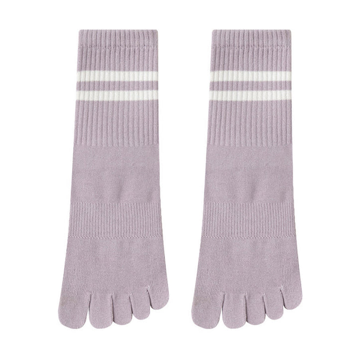 Olivenorma Full Sole Silicone Grip Cushioned Elastic Knit Crew Length Women's Yoga Socks - Purple - 10 Pairs - image 5