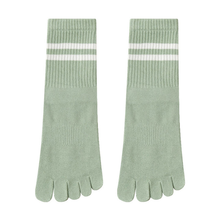 Olivenorma Full Sole Silicone Grip Cushioned Elastic Knit Crew Length Women's Yoga Socks - Green - 10 Pairs - image 22