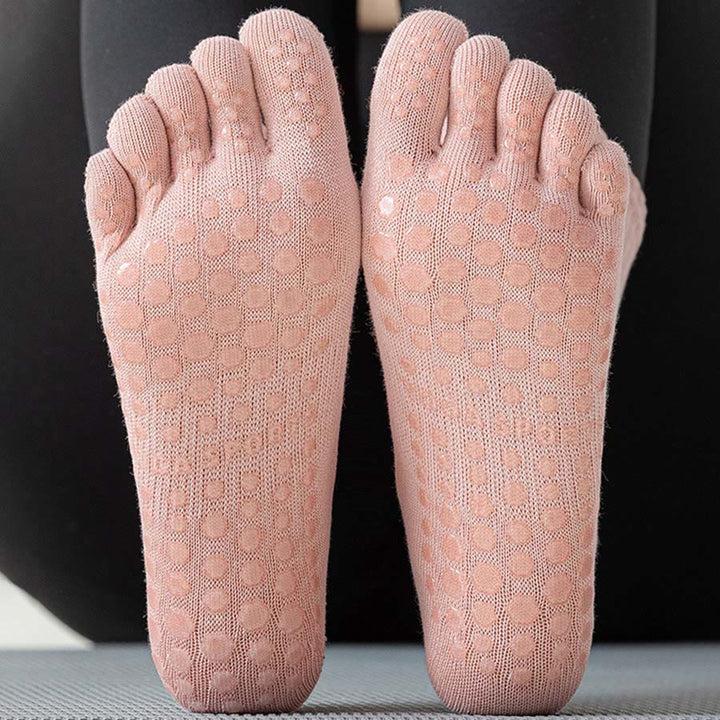 Olivenorma Full Sole Silicone Grip Cushioned Elastic Knit Crew Length Women's Yoga Socks - image 19