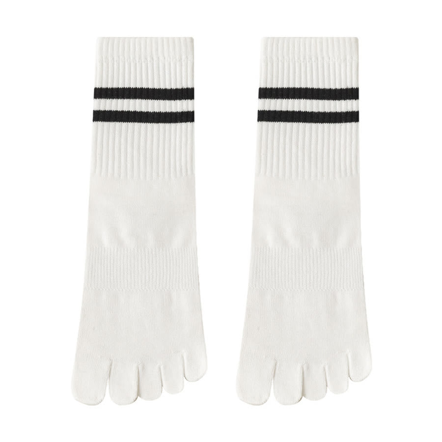 Olivenorma Full Sole Silicone Grip Cushioned Elastic Knit Crew Length Women's Yoga Socks - White - 10 Pairs - image 13