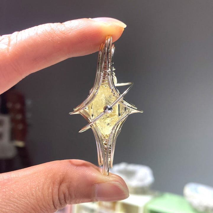 Olivenorma Celestial Themed Amethyst & Aquamarine Nature Stone Wire Wrapped Necklace - Citrine & Planet - image 12