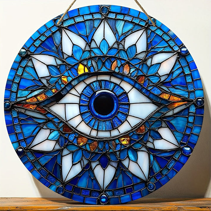 Olivenorma Mystic Evil Eye Mandala Floral Border Stained Glass Sun Catcher - image 7