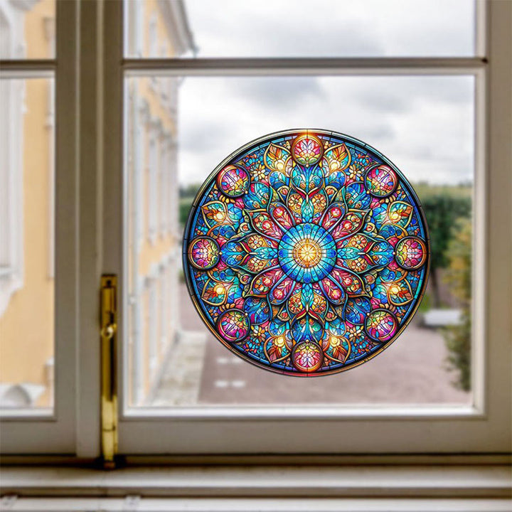 Olivenorma Symmetric Layered Floral Mandala Sacred Geometry Stained Glass Sun Catcher - image 2