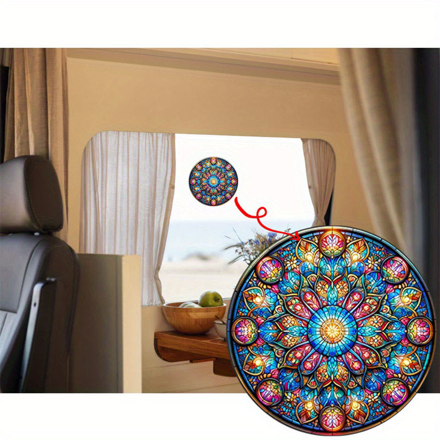 Olivenorma Symmetric Layered Floral Mandala Sacred Geometry Stained Glass Sun Catcher - image 10
