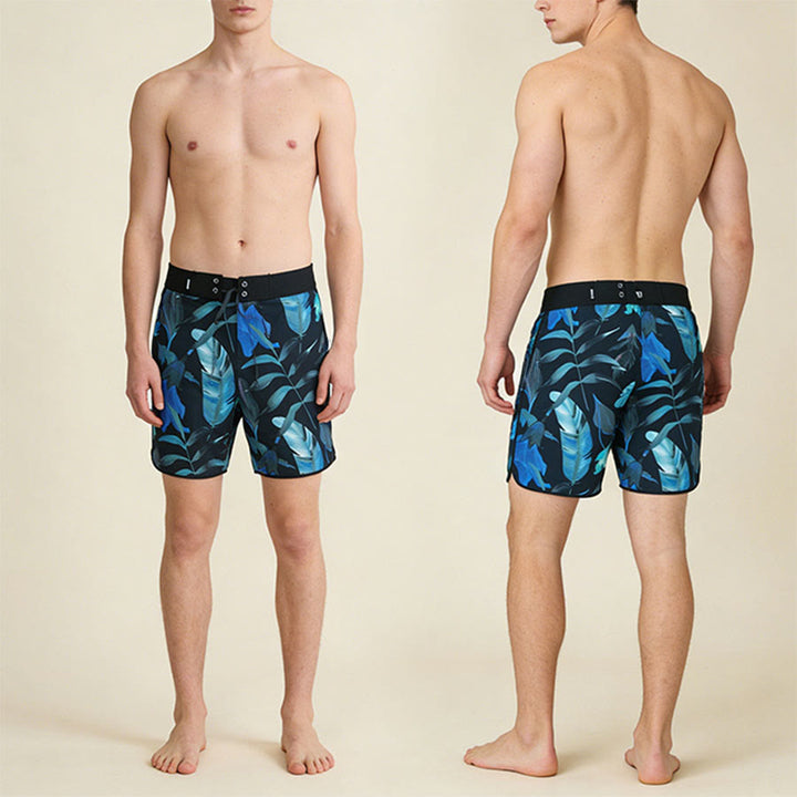 Olivenorma Outdoor Surf Style Large Tropical Foliage Print Comfort Loose Men's Short Pants - image 4