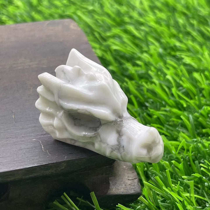 Olivenorma 1.5Inch Crystal Dragon Skull Statue Gemstone Decoration - White Turquoise - image 15