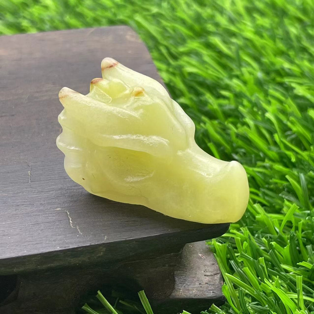 Olivenorma 1.5Inch Crystal Dragon Skull Statue Gemstone Decoration - Afghan Jade - image 31