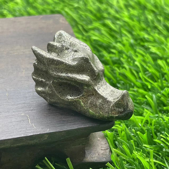 Olivenorma 1.5Inch Crystal Dragon Skull Statue Gemstone Decoration - Chalcopyrite - image 35