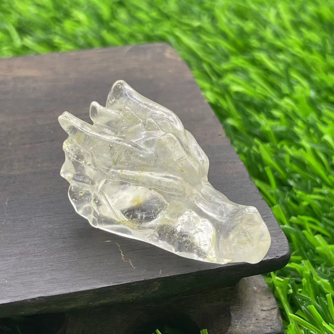 Olivenorma 1.5Inch Crystal Dragon Skull Statue Gemstone Decoration - Clear Quartz - image 17
