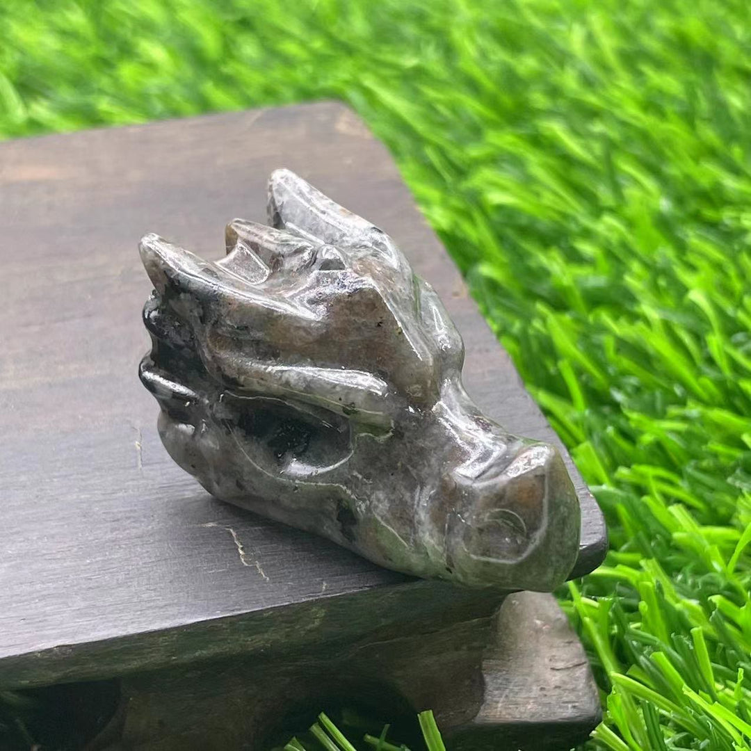 Olivenorma 1.5Inch Crystal Dragon Skull Statue Gemstone Decoration - Yooperlite - image 27