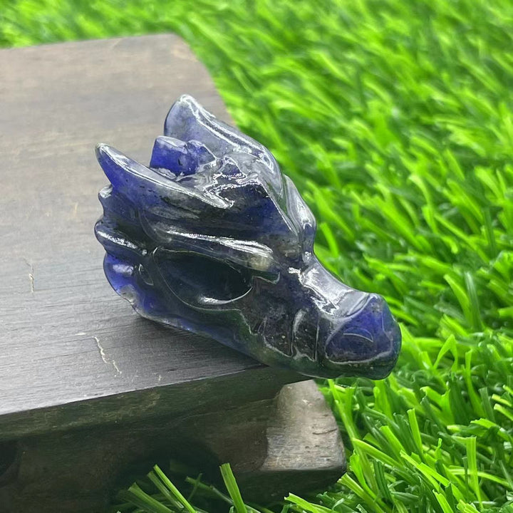 Olivenorma 1.5Inch Crystal Dragon Skull Statue Gemstone Decoration - Sodalite - image 29
