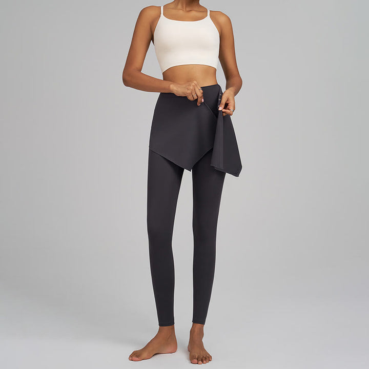 Olivenorma Wrap Skirt Detail High Waist Full-Length Women's Yoga Pants - image 12