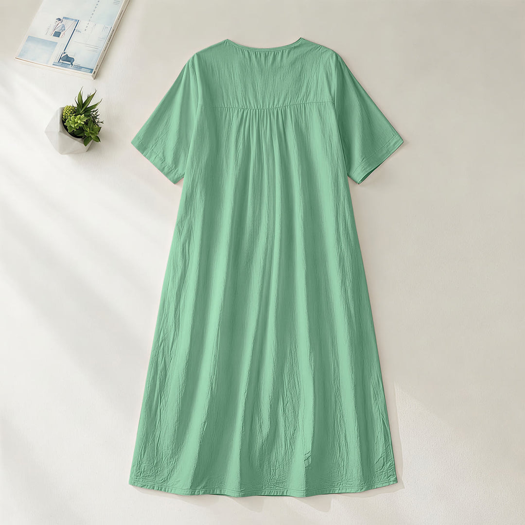 Christianartworkshop "Fueled by Coffee and Jesus" Calligraphy & Coffee Cup Print V-Neck Short Sleeve Midi Dress - image 6