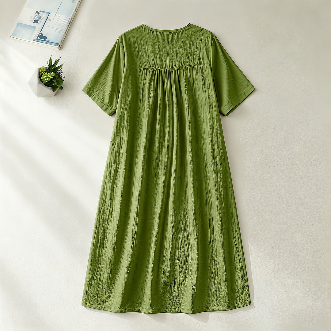 Christianartworkshop "Fueled by Coffee and Jesus" Calligraphy & Coffee Cup Print V-Neck Short Sleeve Midi Dress - image 14