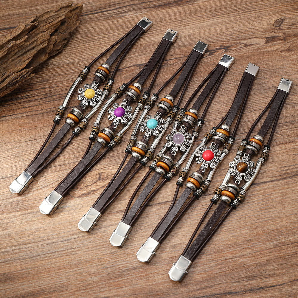 FREE Today: Natural Multi-colored Turquoise Stainless Steel Leather Bracelet - image 37