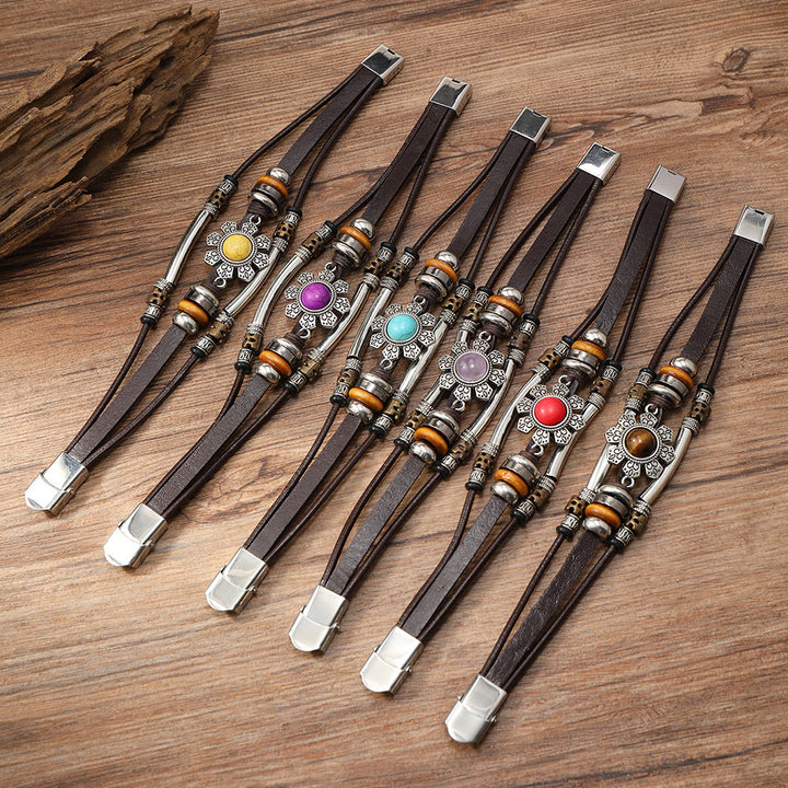 FREE Today: Natural Multi-colored Turquoise Stainless Steel Leather Bracelet - image 37