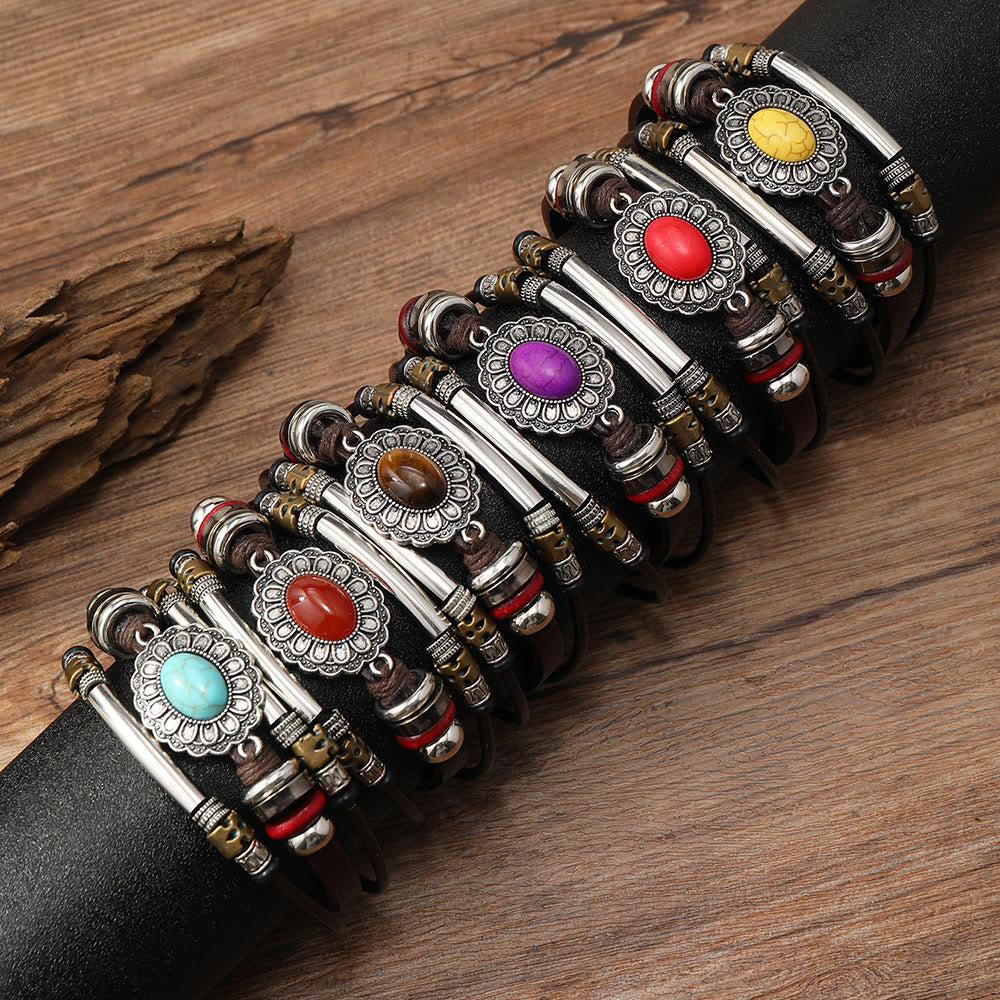 FREE Today: Natural Multi-colored Turquoise Stainless Steel Leather Bracelet - image 47