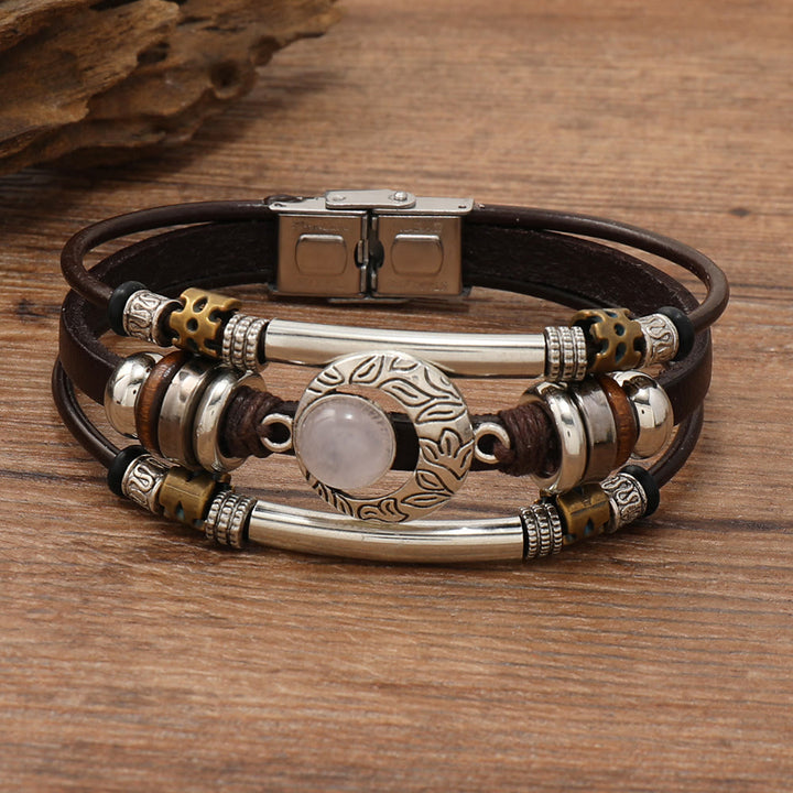 FREE Today: Natural Multi-colored Turquoise Stainless Steel Leather Bracelet - Rose Quartz - Style 1 - image 31