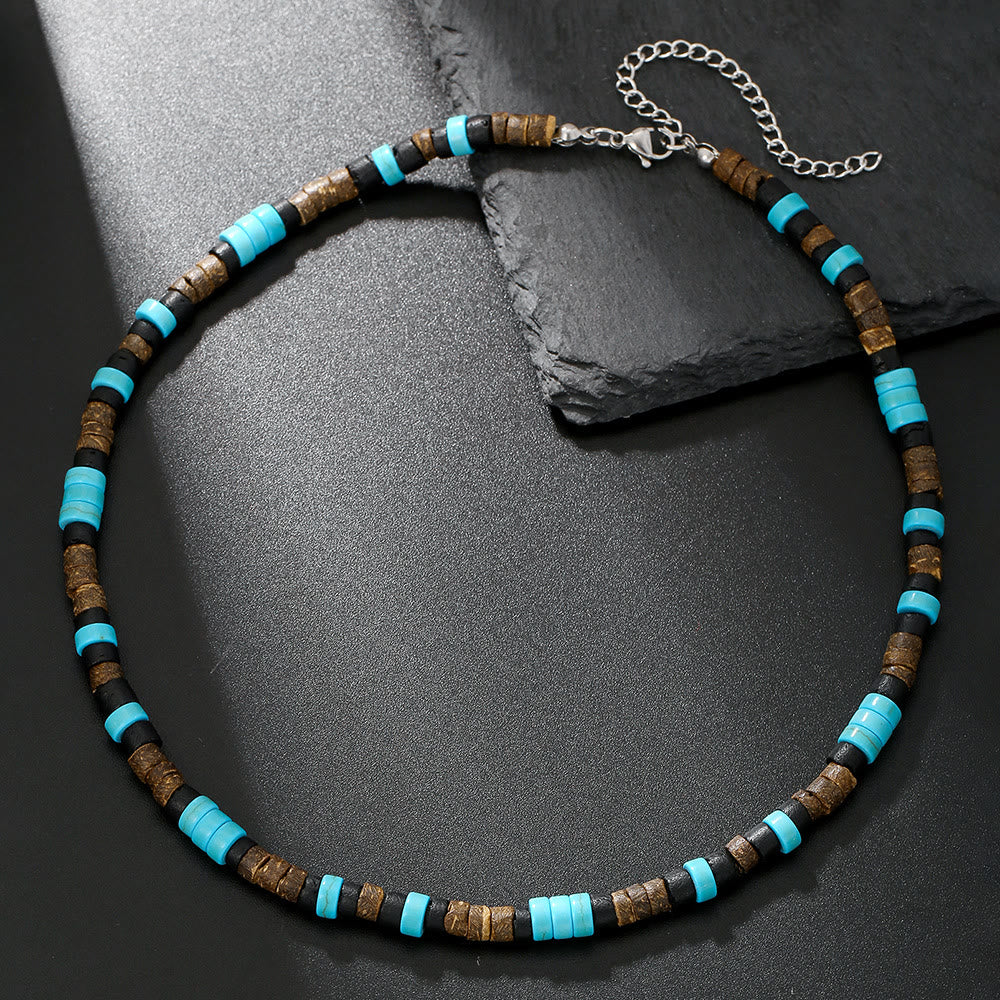 FREE Today: Turquoise Black Onyx Beaded Necklace - Lava Stone & Turquoise & Wood - image 6