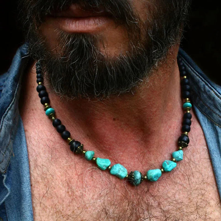 FREE Today: Turquoise Black Onyx Beaded Necklace - Black Onyx & Turquoise - image 0