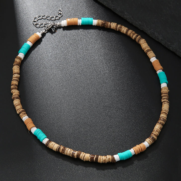 FREE Today: Turquoise Black Onyx Beaded Necklace - Wood Beaded - image 8