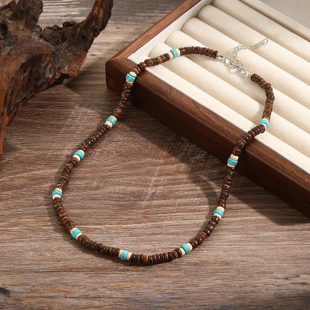 FREE Today: Turquoise Black Onyx Beaded Necklace - Lava Stone & Turquoise & Wood 3 - image 13