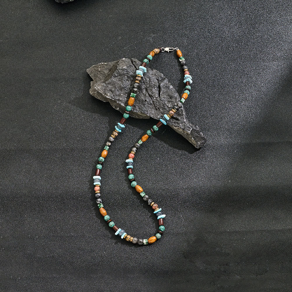 FREE Today: Turquoise Black Onyx Beaded Necklace - Wood Bead & African Turquoise & Turquoise - image 14