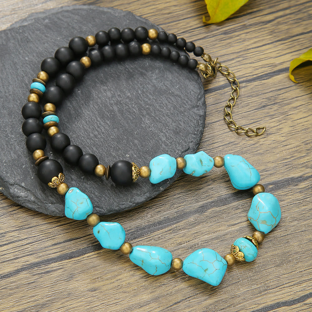 FREE Today: Turquoise Black Onyx Beaded Necklace - image 1