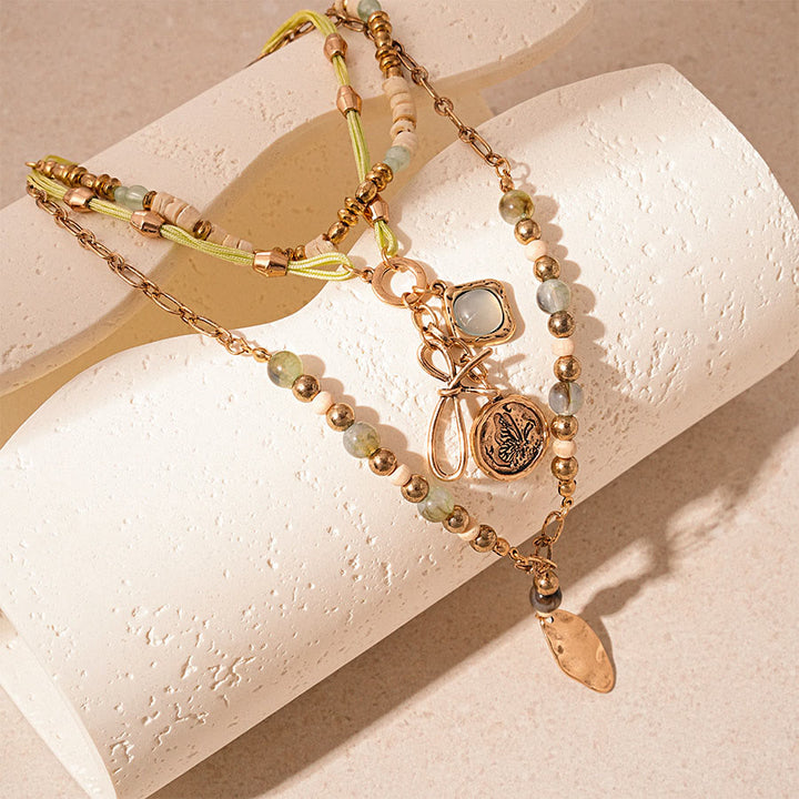 Olivenorma Nature Inspired Stacked Mixed Crystal Bead Layered Necklace - image 2