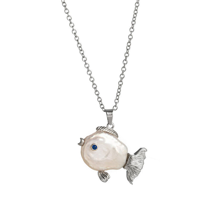 livenorma Dreamy Boho Purple Star&Moon&Fish Pendant Necklace - Silver Fish Pearl - image 13