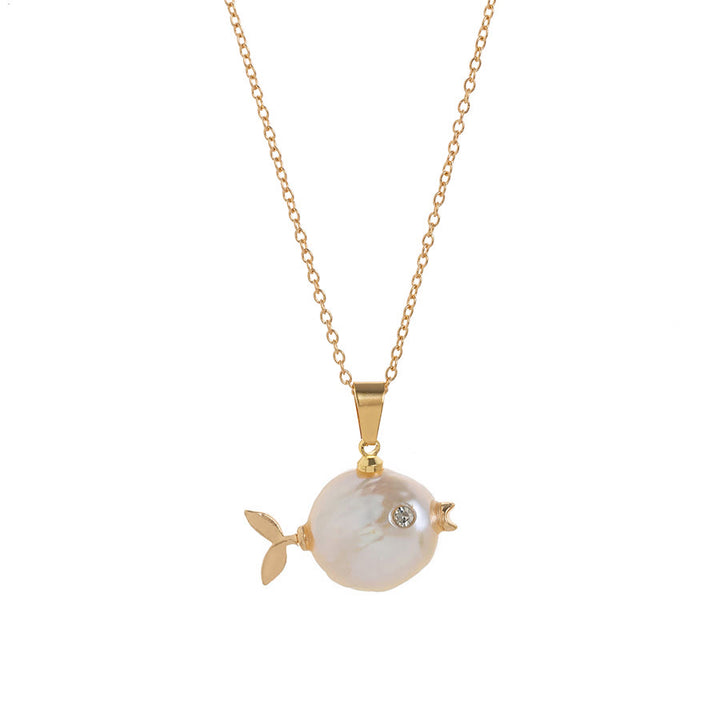 livenorma Dreamy Boho Purple Star&Moon&Fish Pendant Necklace - Mini Gold Fish Pearl - image 14