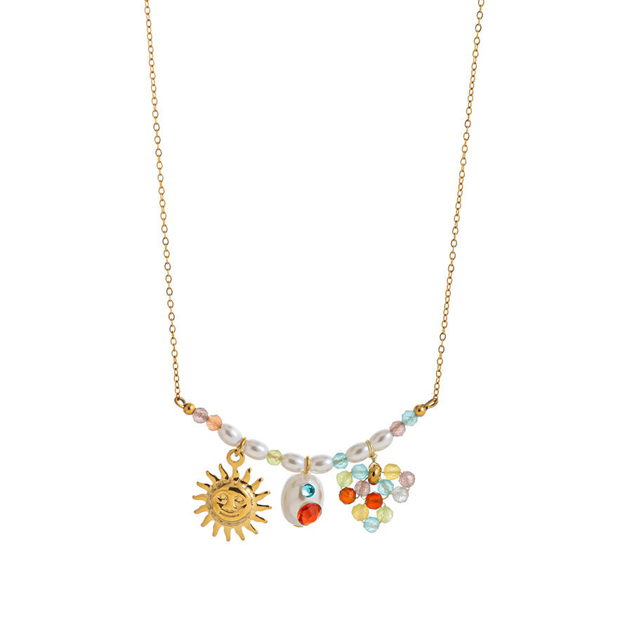 livenorma Dreamy Boho Purple Star&Moon&Fish Pendant Necklace - Multi Charm - image 5