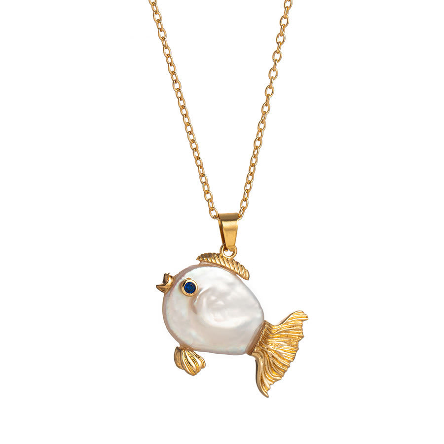livenorma Dreamy Boho Purple Star&Moon&Fish Pendant Necklace - Gold Fish Pearl - image 12