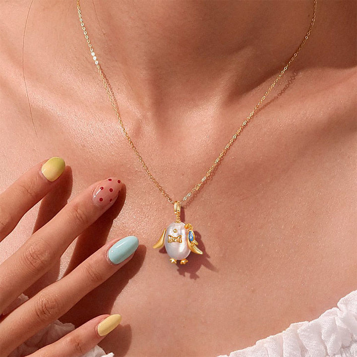 Olivenorma Baroque Pearl Fish Pendant Rice Pearl Beaded Single Strand Necklace - Penguin&Pearl - image 11