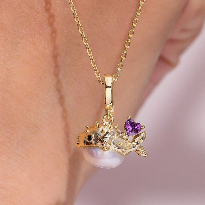 Olivenorma Baroque Pearl Fish Pendant Rice Pearl Beaded Single Strand Necklace - Dolphin&Pearl - image 12