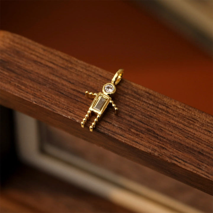 Olivenorma 12 Months Birthstone Boy & Girl Figure Gold Charm Pendant  Necklace - Dec&Boy - image 28