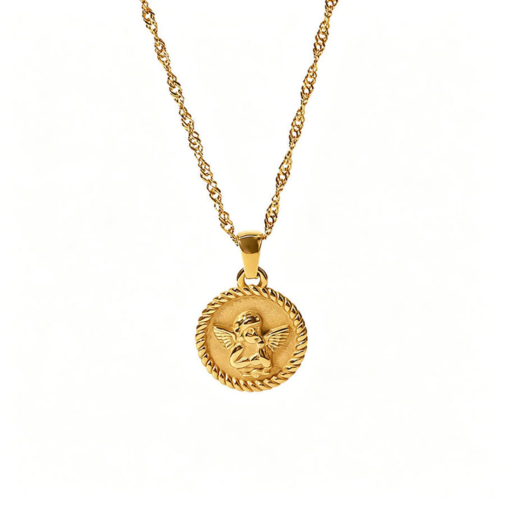 Olivenorma Boho Spiritual Sun Textured Heart Compass Coin Pendant Necklace - Angel&Disc - image 11