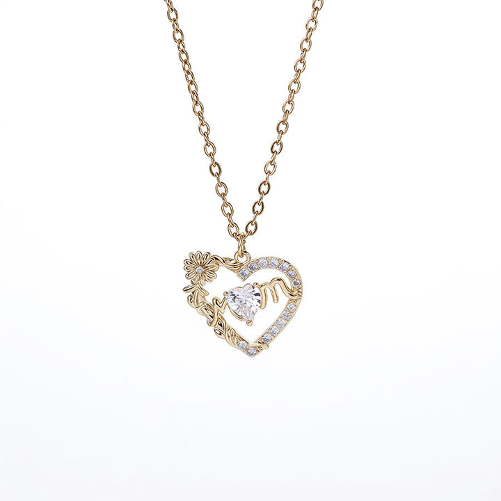 Olivenorma 12 Months Birthstone Hollow Heart MOM Jewelry Necklace - Apr - image 9
