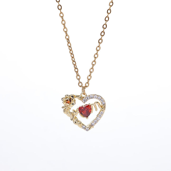 Olivenorma 12 Months Birthstone Hollow Heart MOM Jewelry Necklace - Jan - image 5